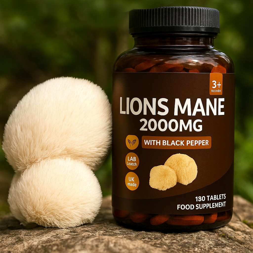 Lions Mane Mushroom 2000mg – 180 High Strength Tablets