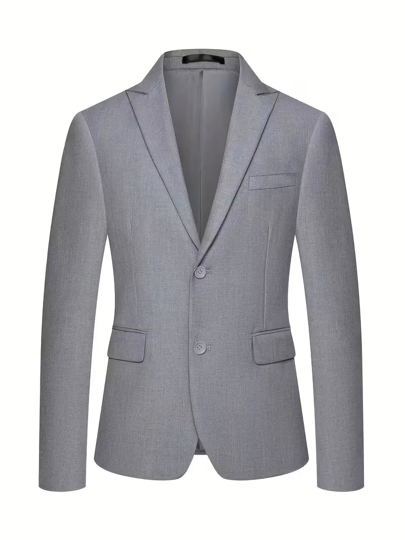 Slim Fit Double-Breasted Three-Piece Suit Set with Waistcoat for Men