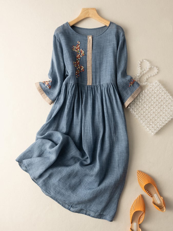 Camille | Women Embroidered Ethnic Midi Dress