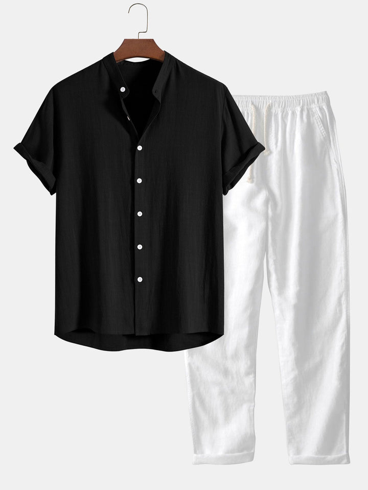 Short Sleeve Shirt and Pants Set | Men's Casual Two Piece Outfit