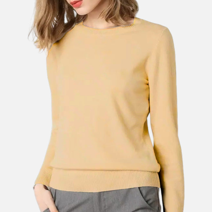 Joneex | Women’s Merino Wool Sweater – Timeless O-Neck Elegance