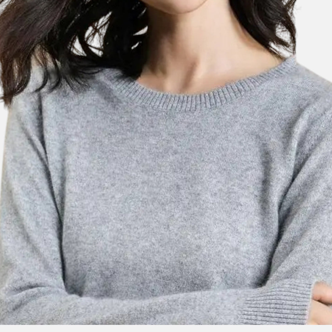 Joneex | Women’s Merino Wool Sweater – Timeless O-Neck Elegance