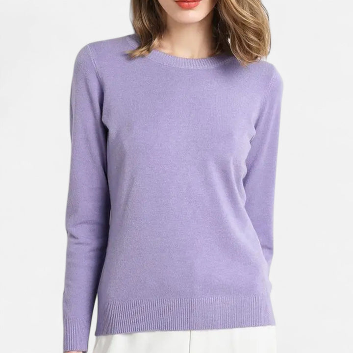 Joneex | Women’s Merino Wool Sweater – Timeless O-Neck Elegance