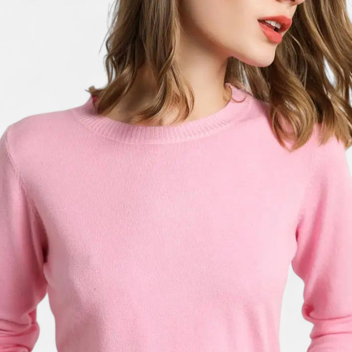 Joneex | Women’s Merino Wool Sweater – Timeless O-Neck Elegance