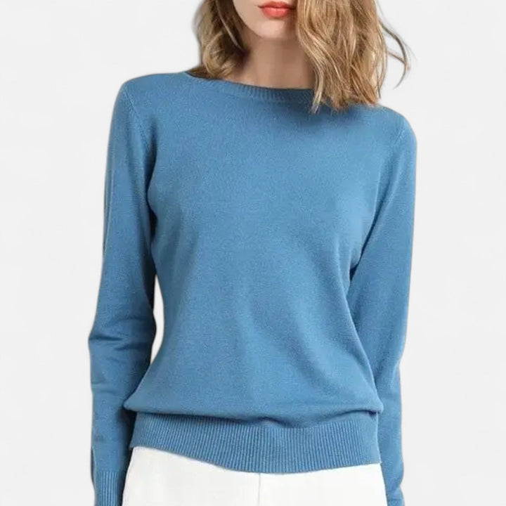 Joneex | Women’s Merino Wool Sweater – Timeless O-Neck Elegance