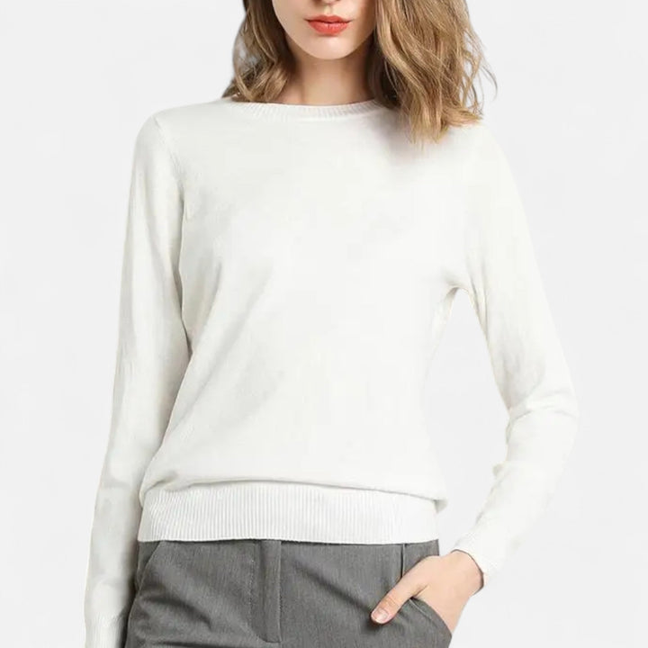 Joneex | Women’s Merino Wool Sweater – Timeless O-Neck Elegance