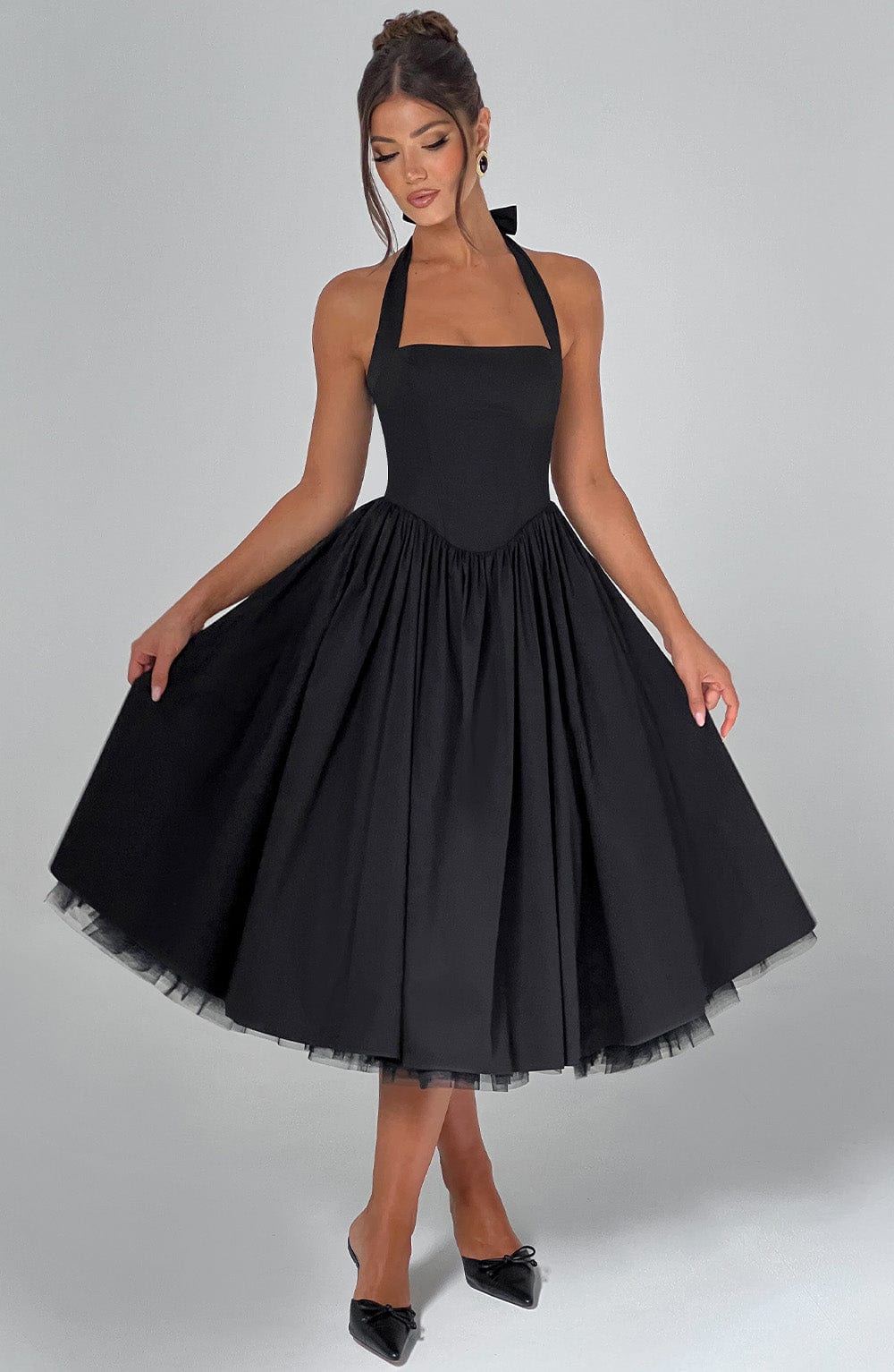 Ivy | Women Wedding Guest Halter Midi Dress
