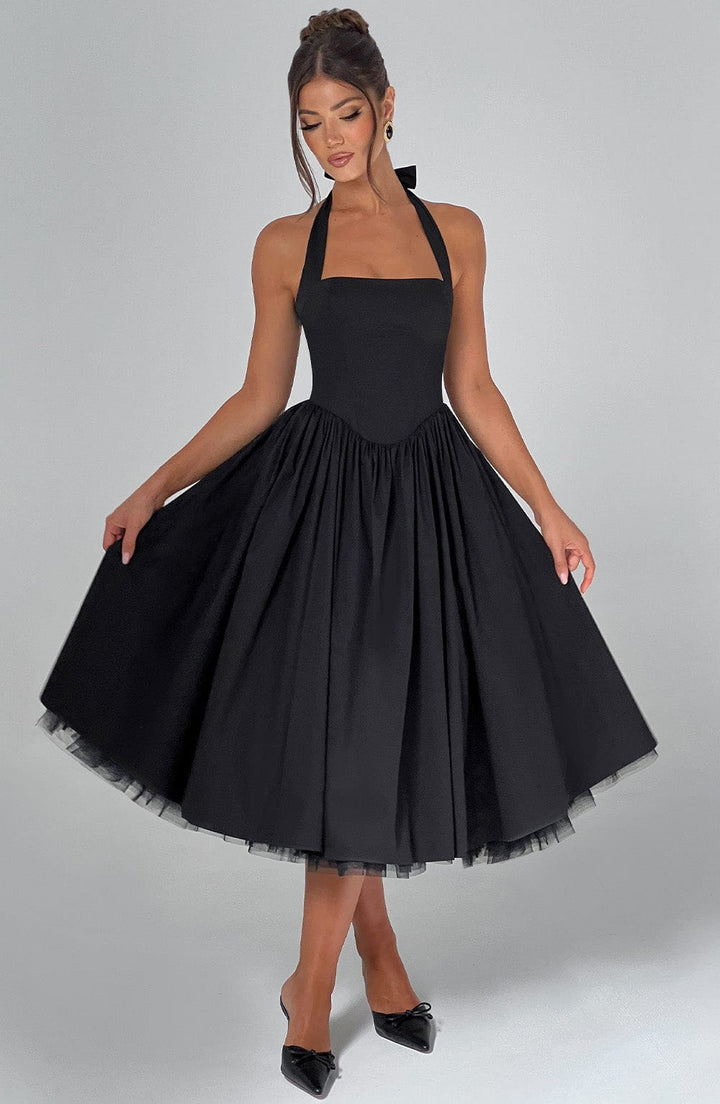 Ivy | Women Wedding Guest Halter Midi Dress