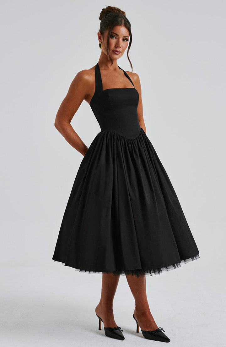 Ivy | Women Wedding Guest Halter Midi Dress