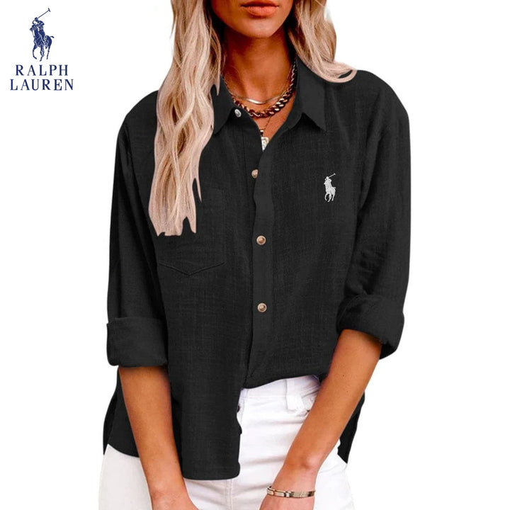 RL™ Women's Long Sleeve Casual Shirt – Relaxed Fit Breathable Fabric