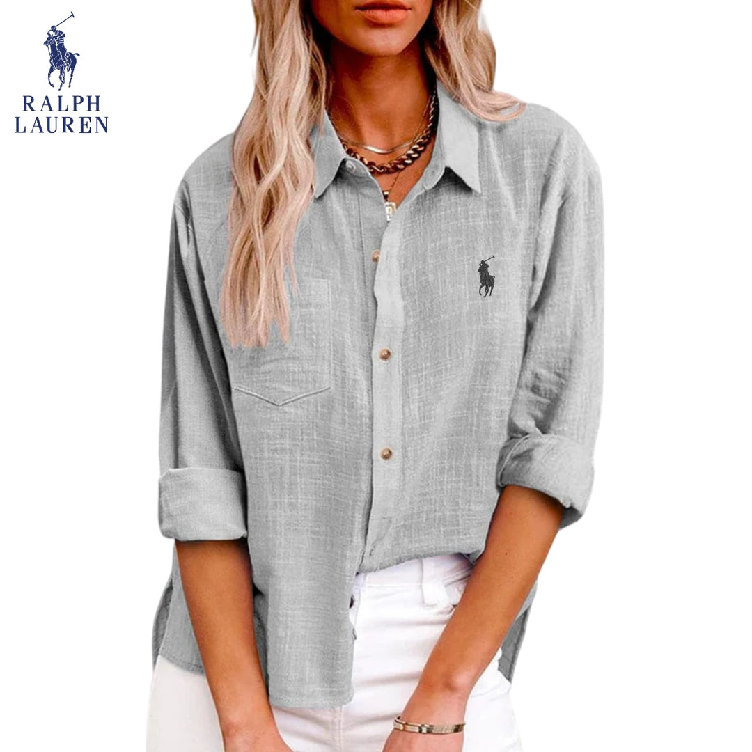 RL™ Women's Long Sleeve Casual Shirt – Relaxed Fit Breathable Fabric