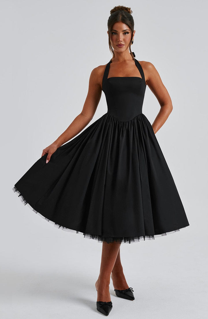 Ivy | Women Wedding Guest Halter Midi Dress