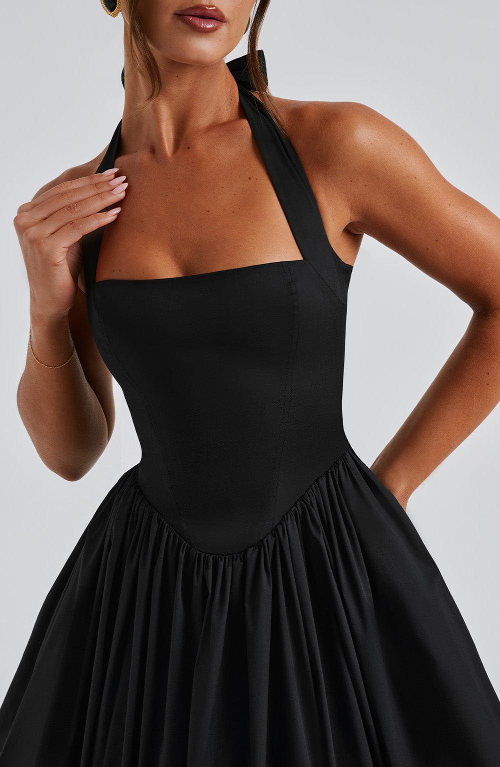 Ivy | Women Wedding Guest Halter Midi Dress