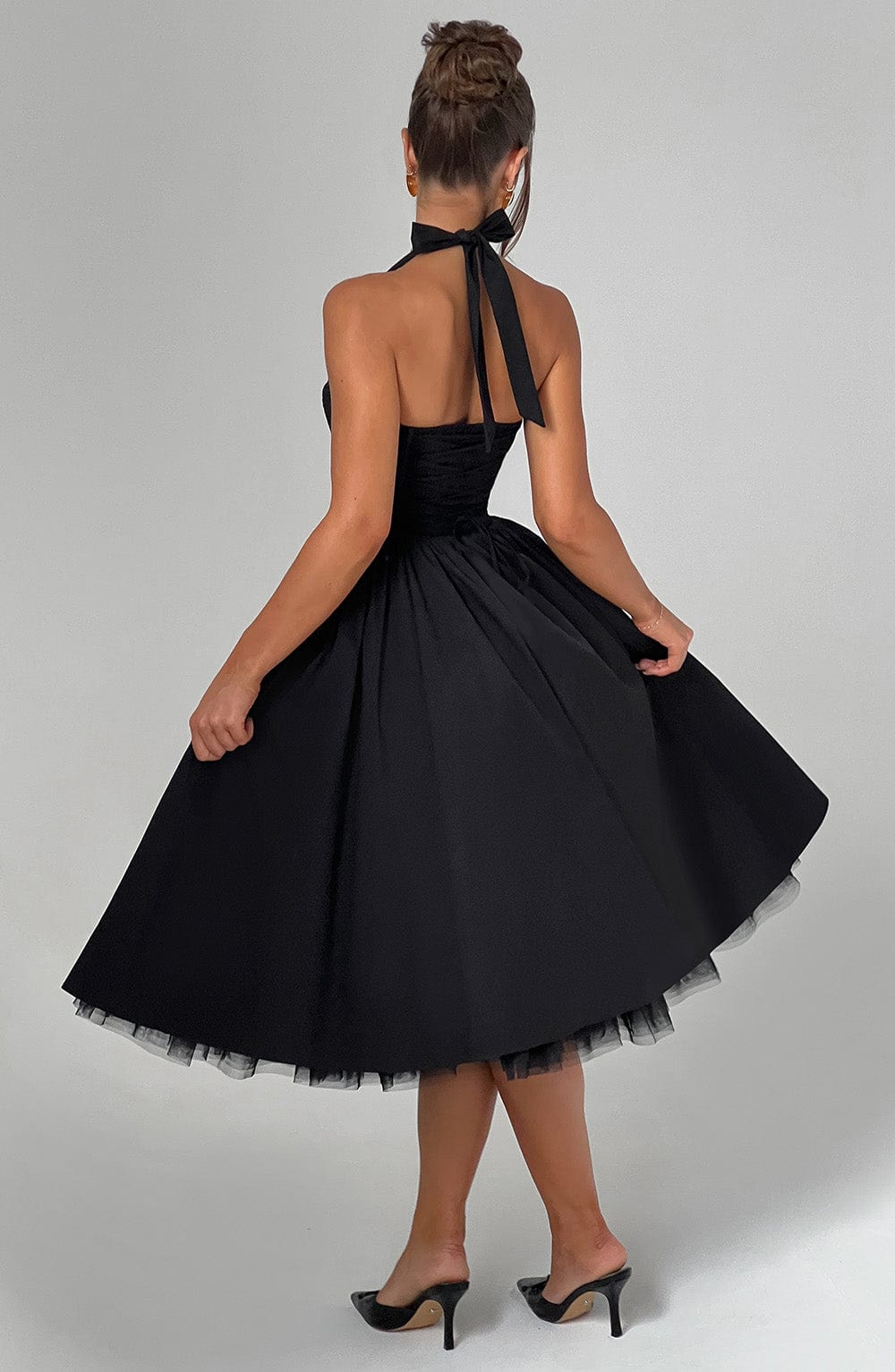 Ivy | Women Wedding Guest Halter Midi Dress