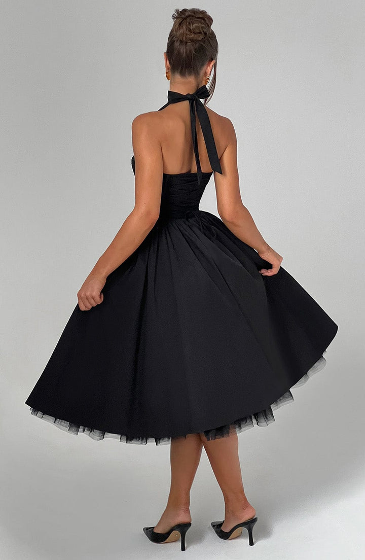 Ivy | Women Wedding Guest Halter Midi Dress