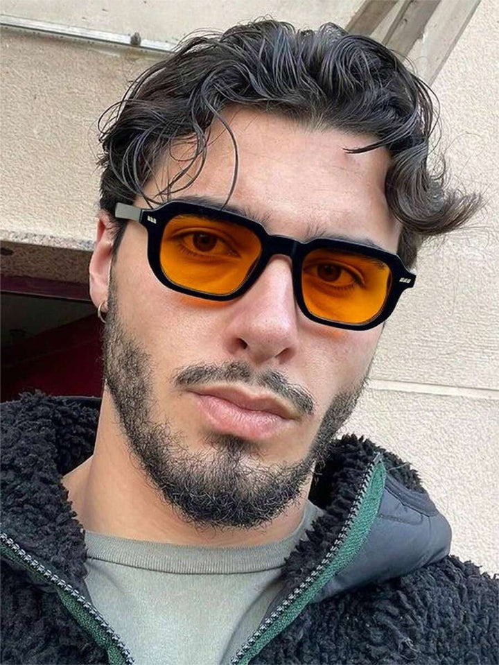 Men’s Retro Rectangle Sunglasses – Everyday Essential Uv400 Protection