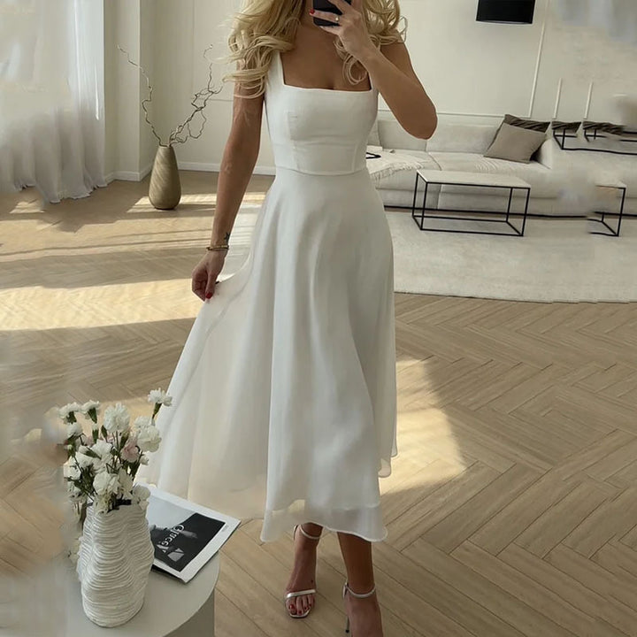 Joanna | Women Wedding Guest Square Midi Dress