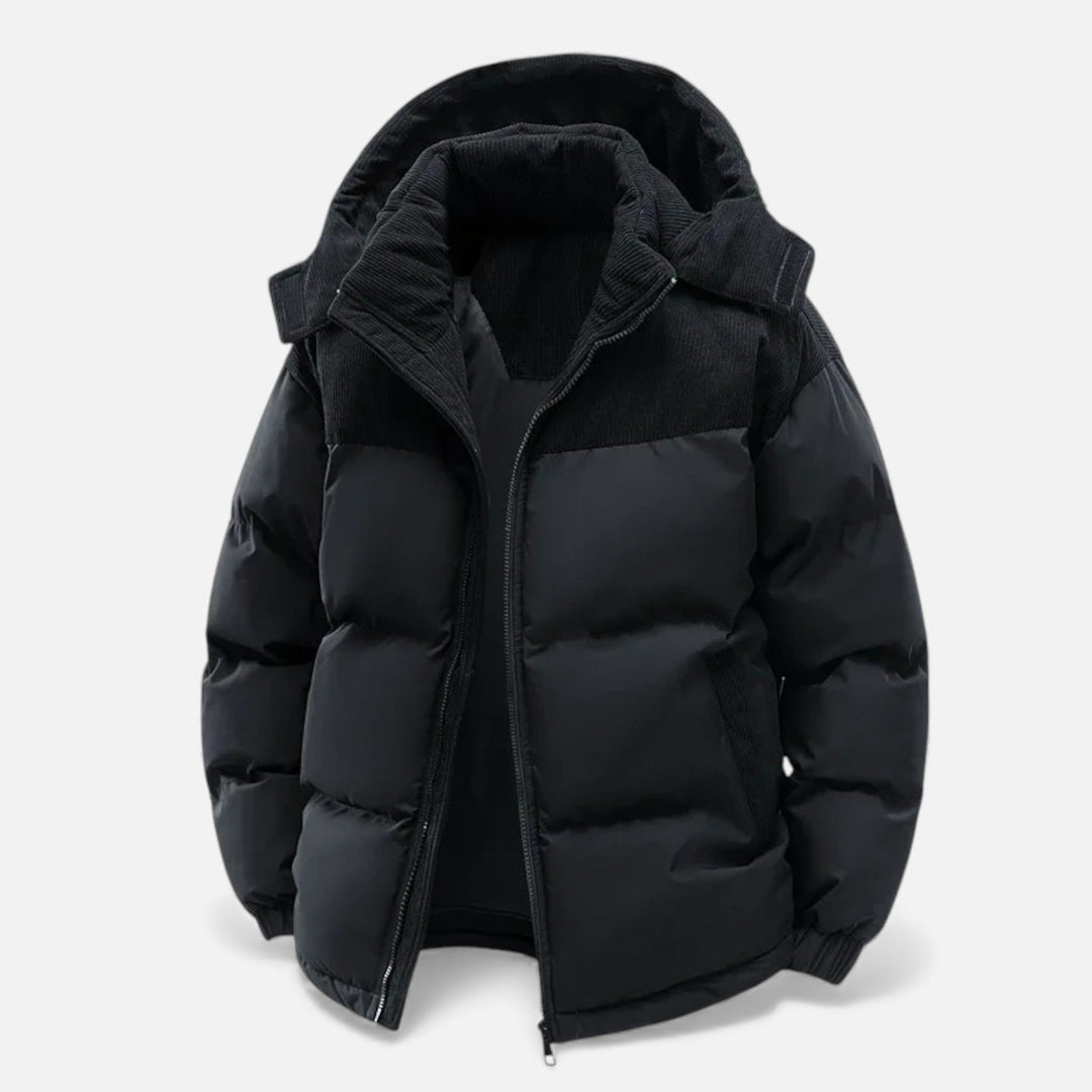 Joneex | Men’s Fleece-Lined Winter Jacket with Removable Hood