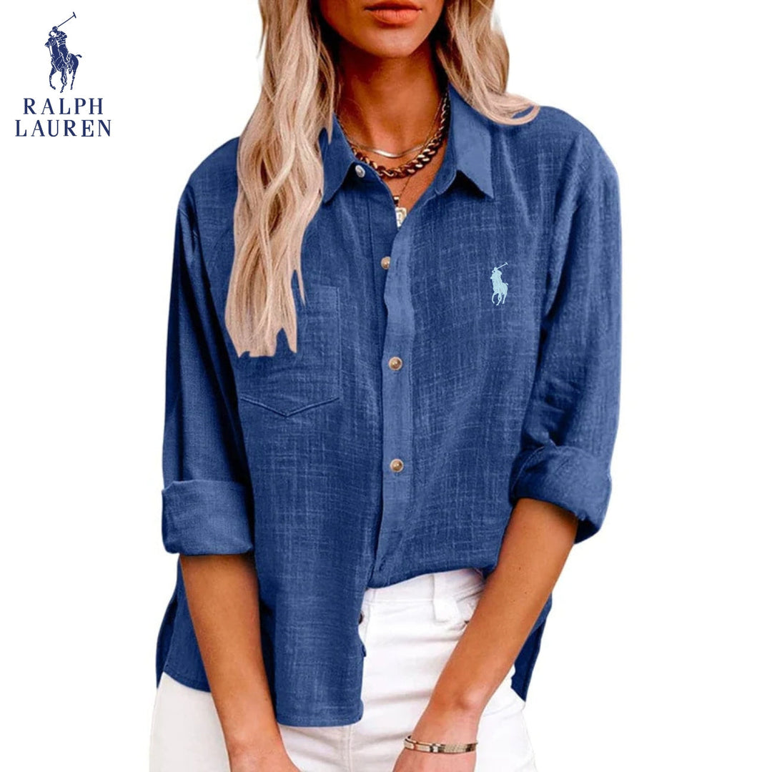 RL™ Women's Long Sleeve Casual Shirt – Relaxed Fit Breathable Fabric