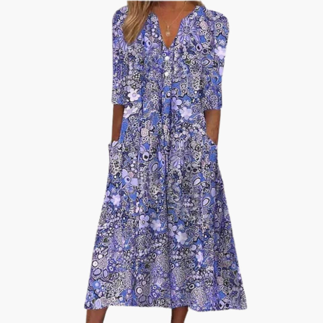 Women’s Midi Dress with Flowy Boho Fit