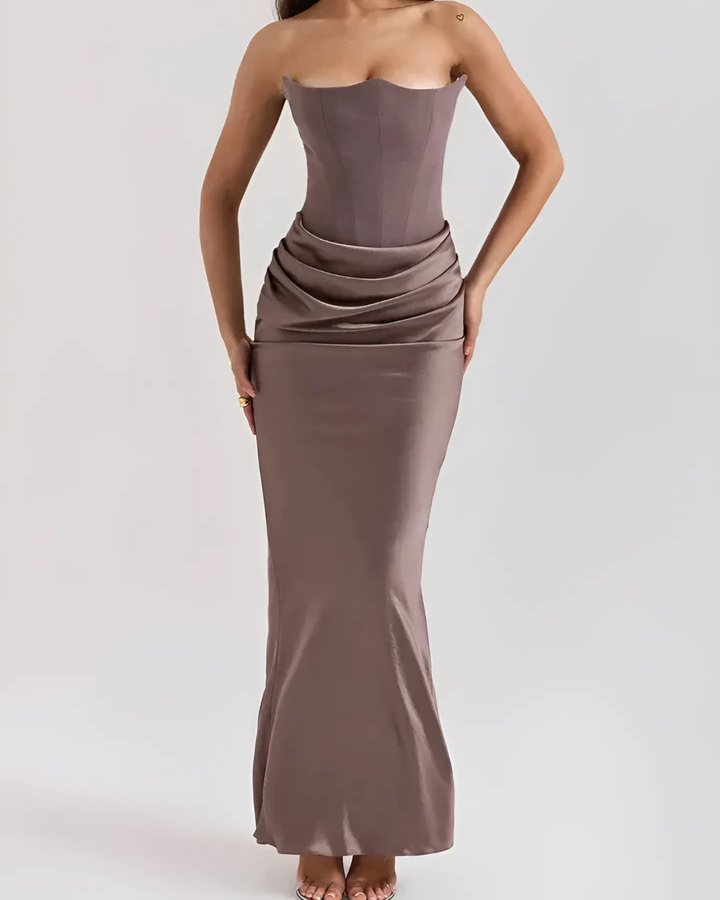 Hannah | Women Wedding Guest Draped Maxi Dress