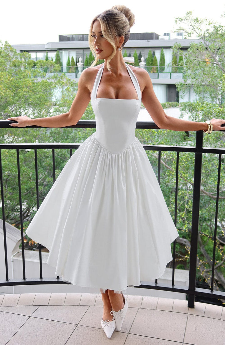 Ivy | Women Wedding Guest Halter Midi Dress