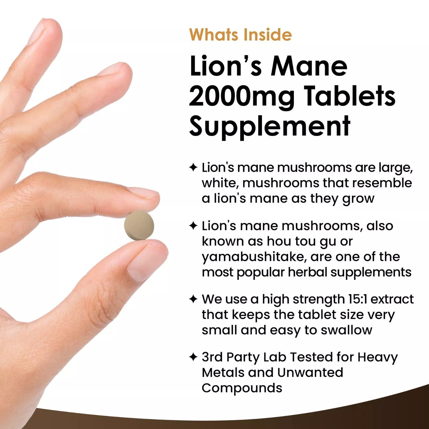 Lions Mane Mushroom 2000mg – 180 High Strength Tablets