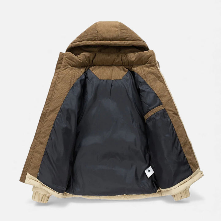 Joneex | Men’s Fleece-Lined Winter Jacket with Removable Hood