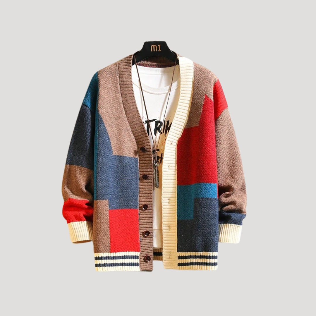 Margaret | Women’s Spring Colorblock Button Knit Cardigan