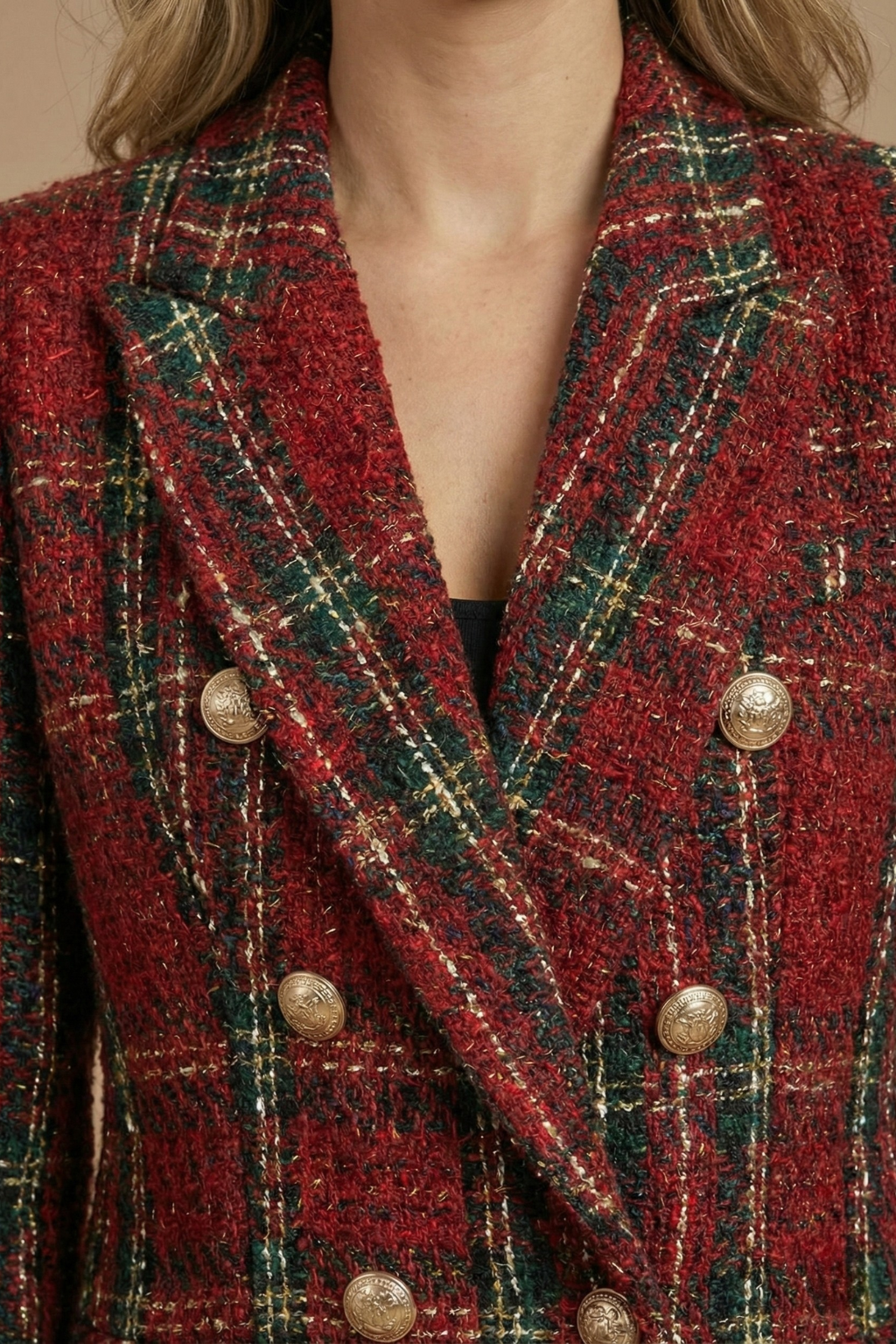 Amelia | Women’s Check Double Breasted Blazer Jacket