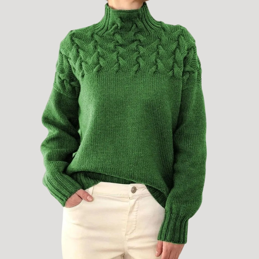 Isabel | Women’s Spring Cable High-Neck Sweater