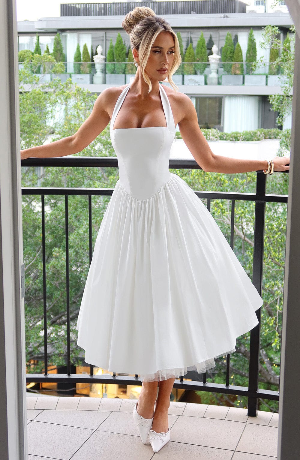 Ivy | Women Wedding Guest Halter Midi Dress