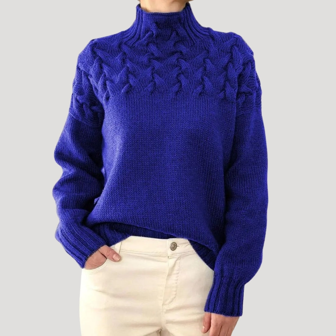 Isabel | Women’s Spring Cable High-Neck Sweater