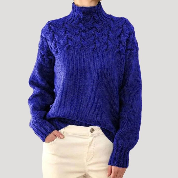 Isabel | Women’s Spring Cable High-Neck Sweater
