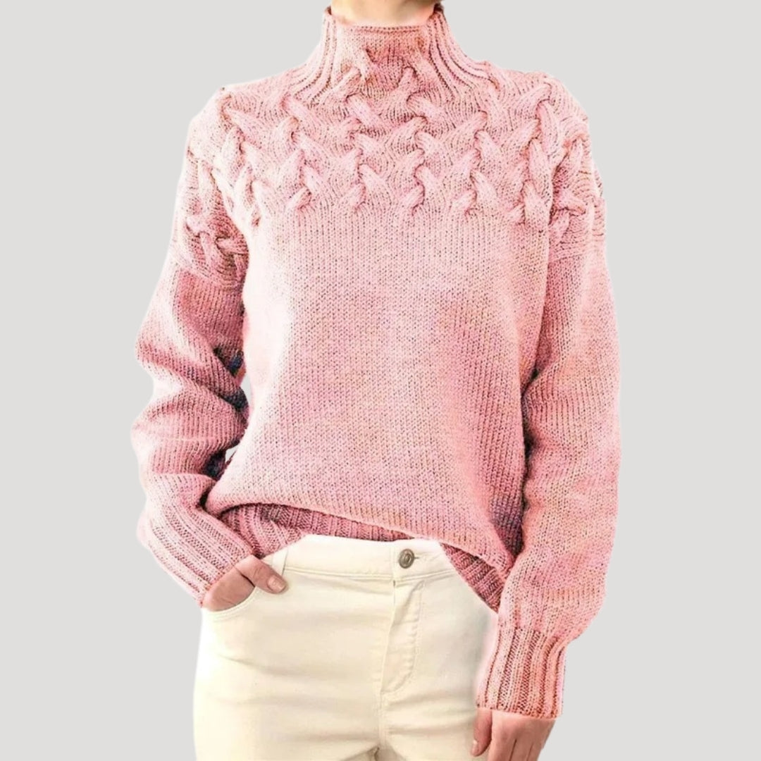 Isabel | Women’s Spring Cable High-Neck Sweater