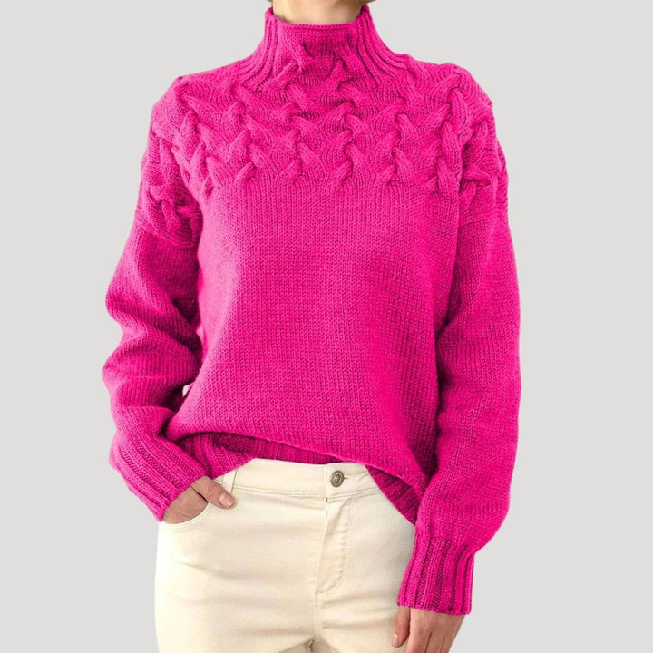 Isabel | Women’s Spring Cable High-Neck Sweater