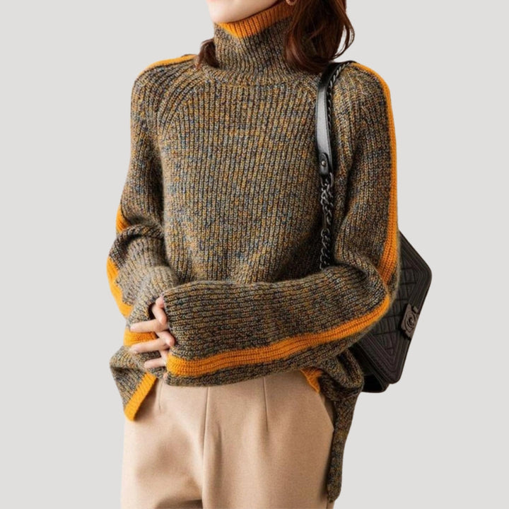 Mia | Women’s Spring Ribbed Turtleneck Knit Sweater