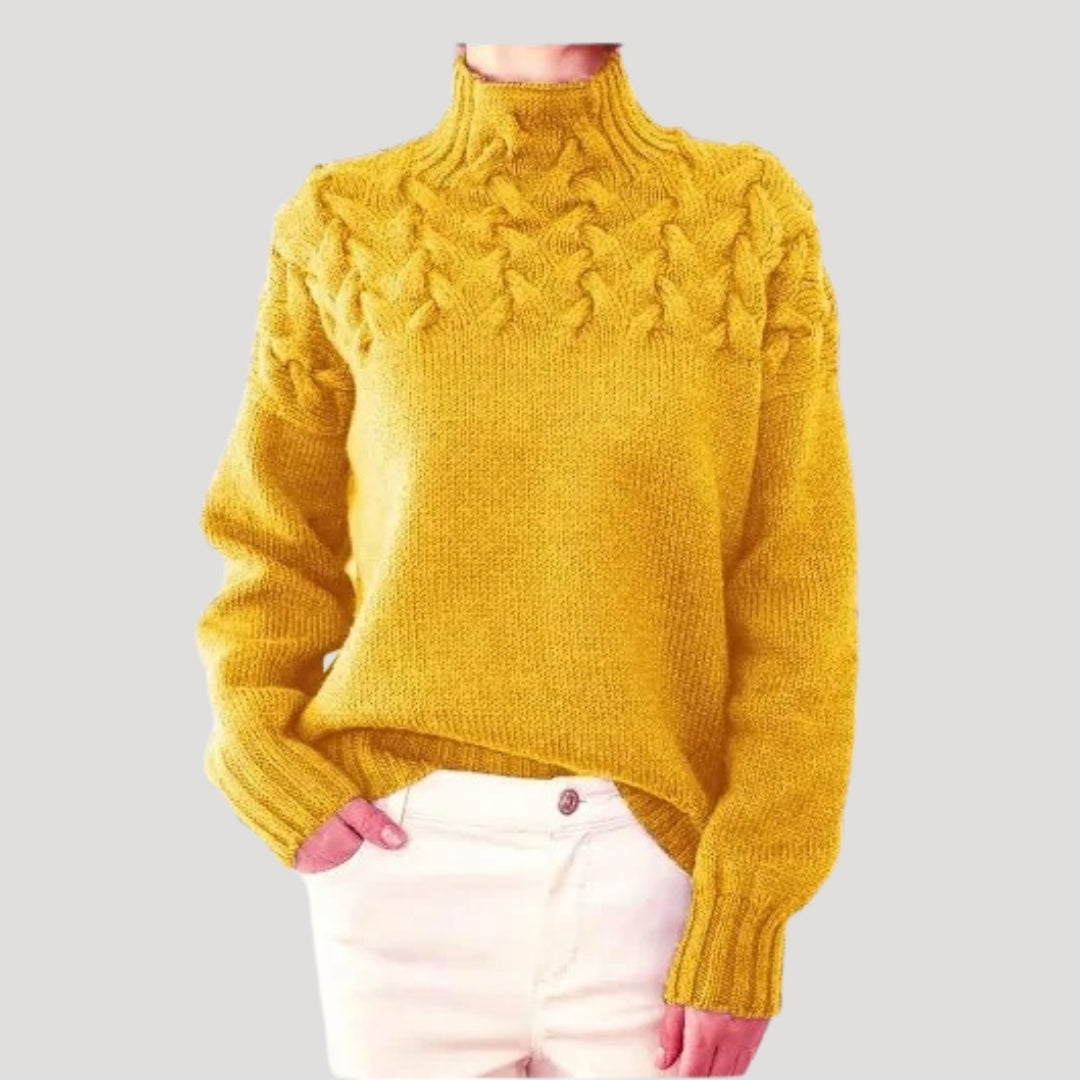 Isabel | Women’s Spring Cable High-Neck Sweater
