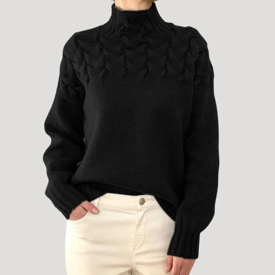 Isabel | Women’s Spring Cable High-Neck Sweater