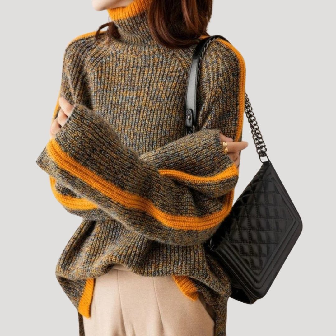 Mia | Women’s Spring Ribbed Turtleneck Knit Sweater