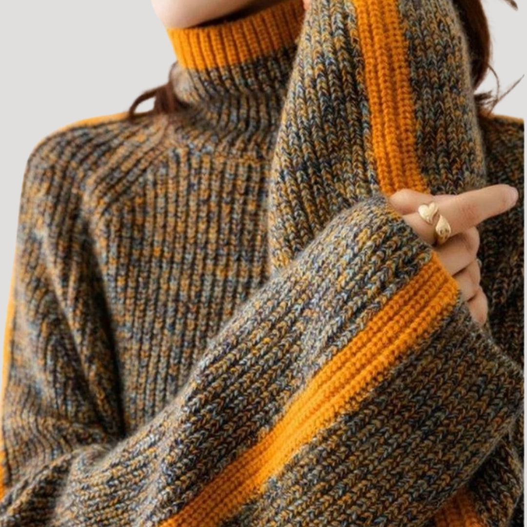 Mia | Women’s Spring Ribbed Turtleneck Knit Sweater