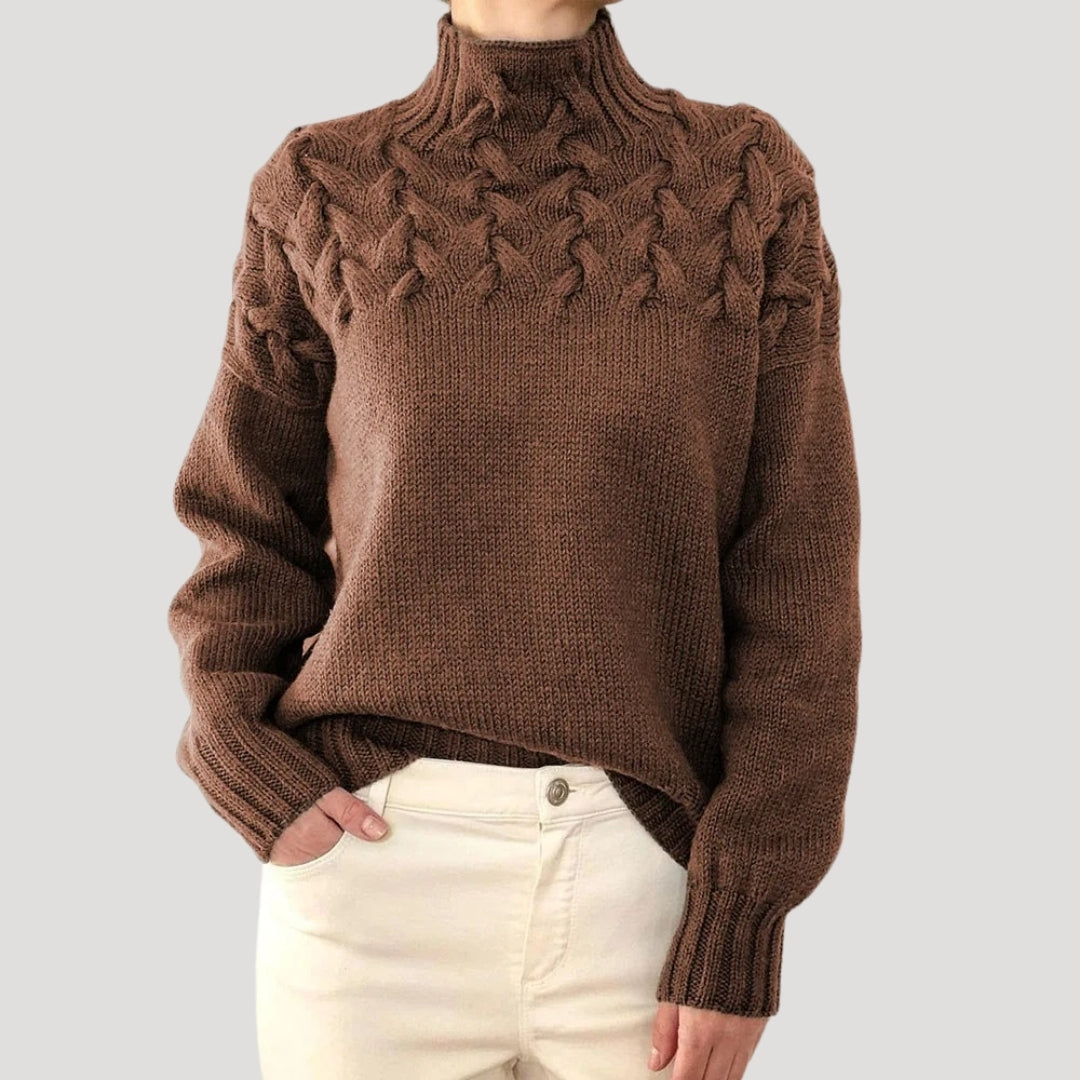 Isabel | Women’s Spring Cable High-Neck Sweater
