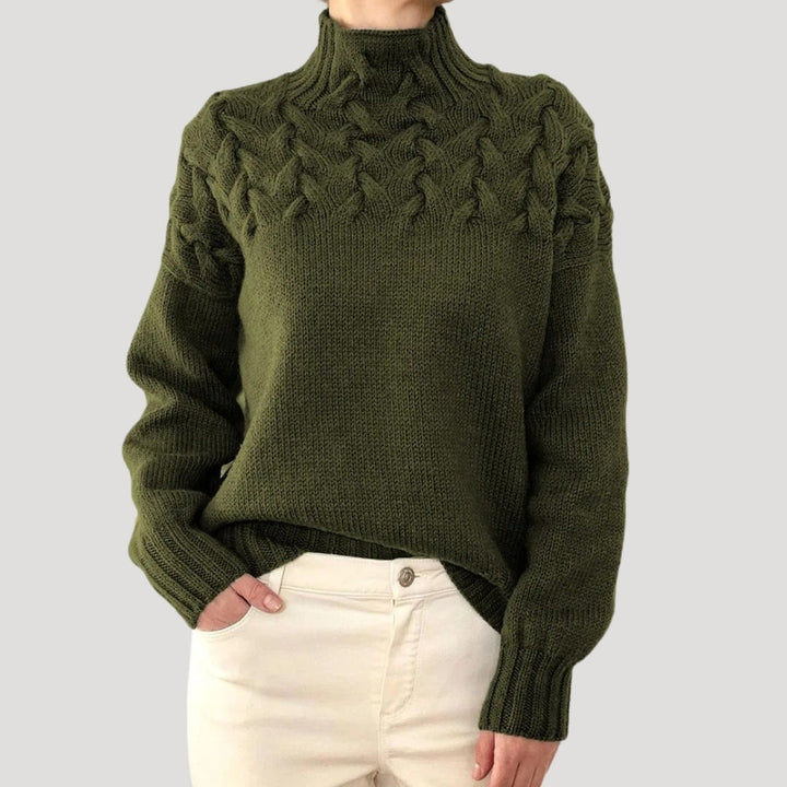 Isabel | Women’s Spring Cable High-Neck Sweater