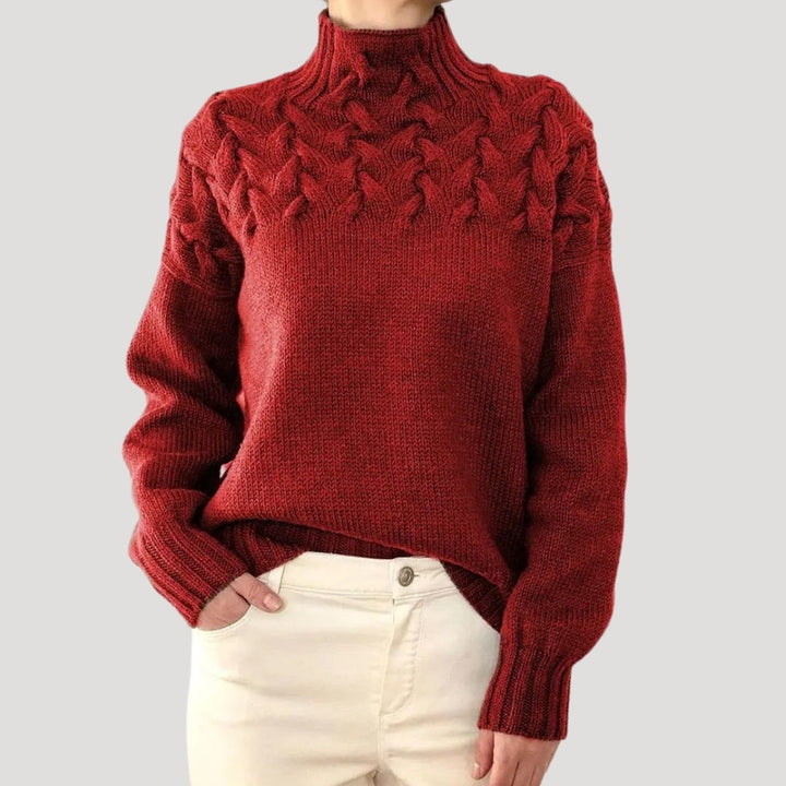 Isabel | Women’s Spring Cable High-Neck Sweater