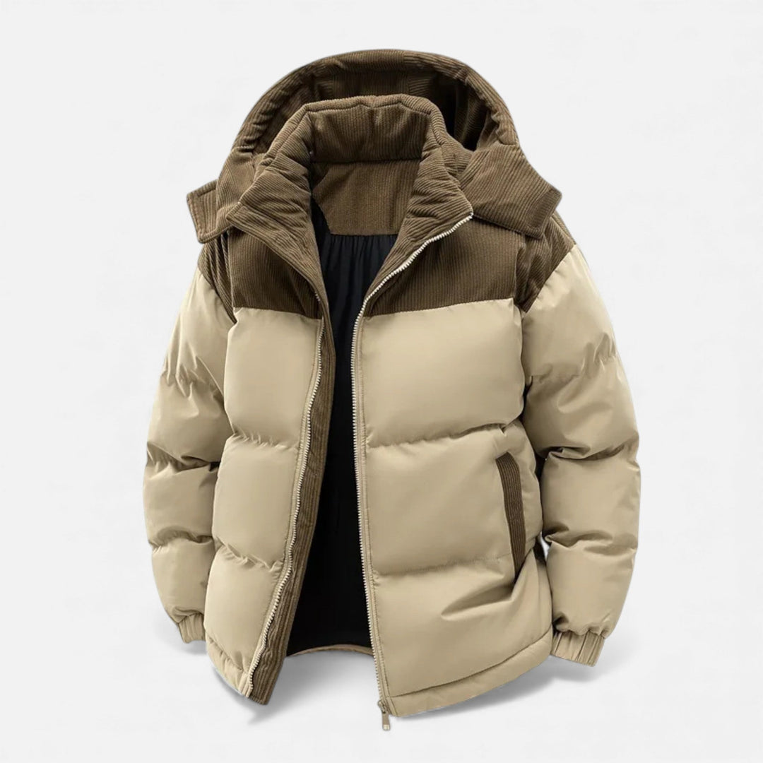 Joneex | Men’s Fleece-Lined Winter Jacket with Removable Hood