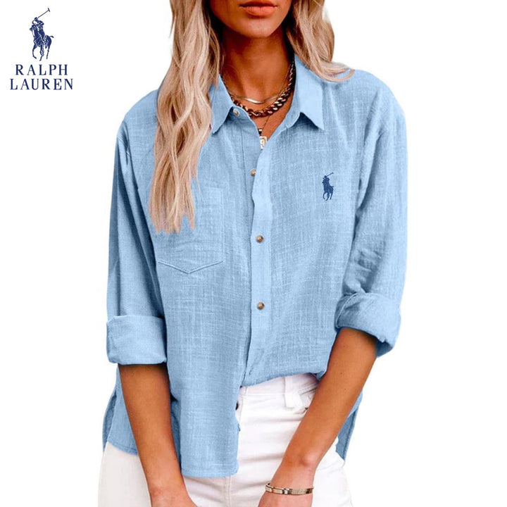 RL™ Women's Long Sleeve Casual Shirt – Relaxed Fit Breathable Fabric