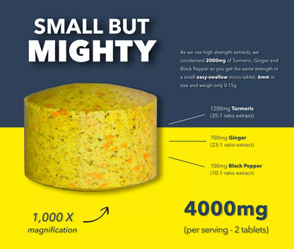 Turmeric Tablets 4000mg + Ginger + Black Pepper | 120 Tablets
