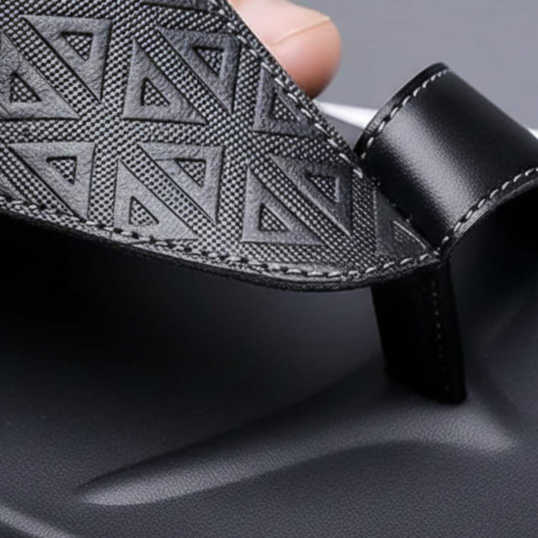 Sandals Leather Adjustable Strap Flat Men