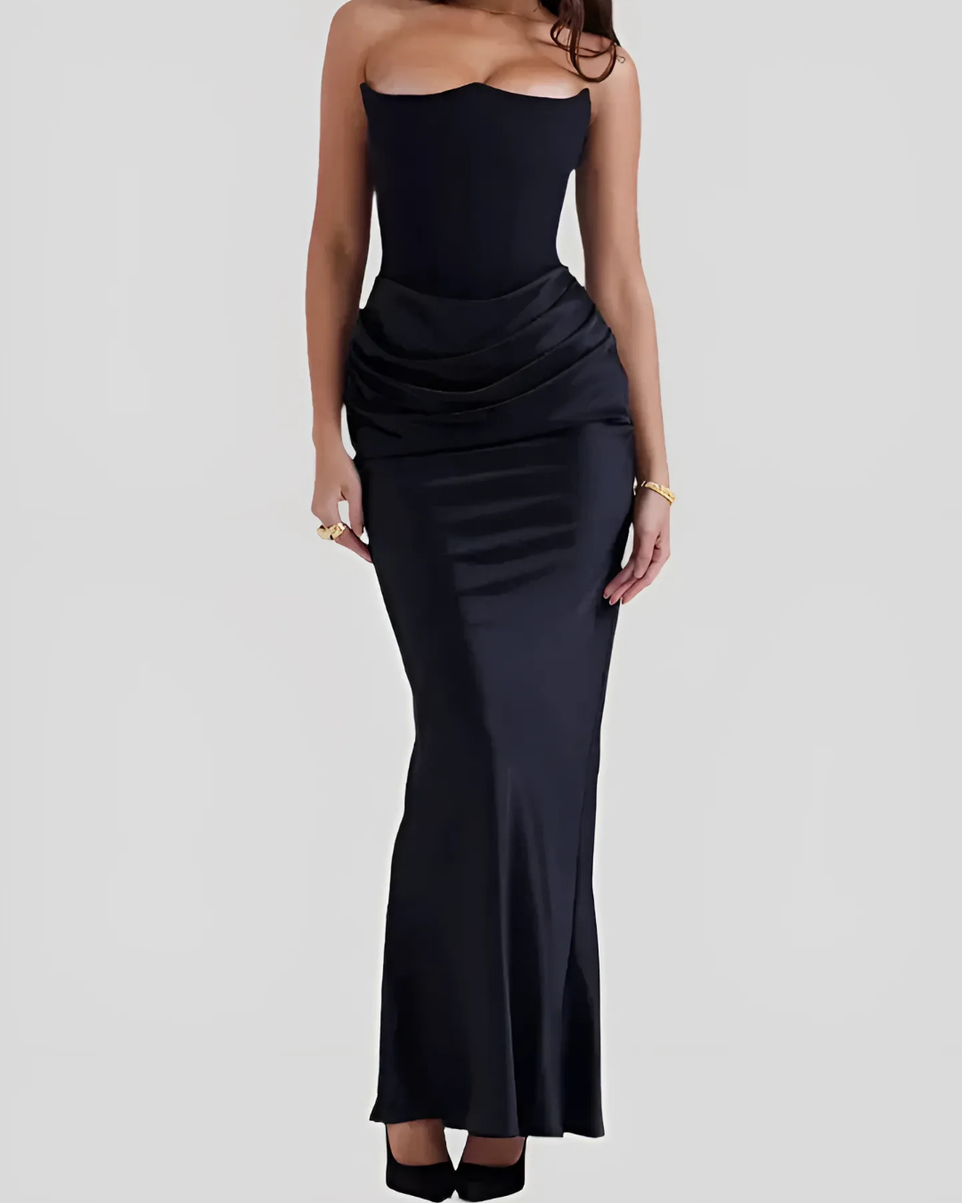 Hannah | Women Wedding Guest Draped Maxi Dress