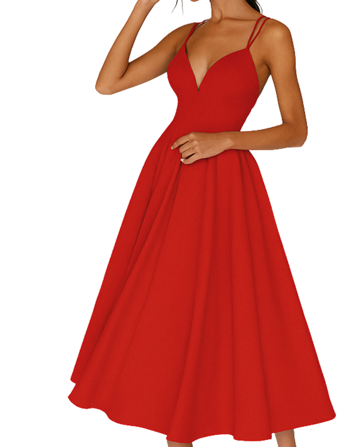 Isabella | Women Wedding Guest Strappy Midi Dress
